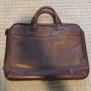 Johnston & Murphy Leather Messenger Laptop Briefcase